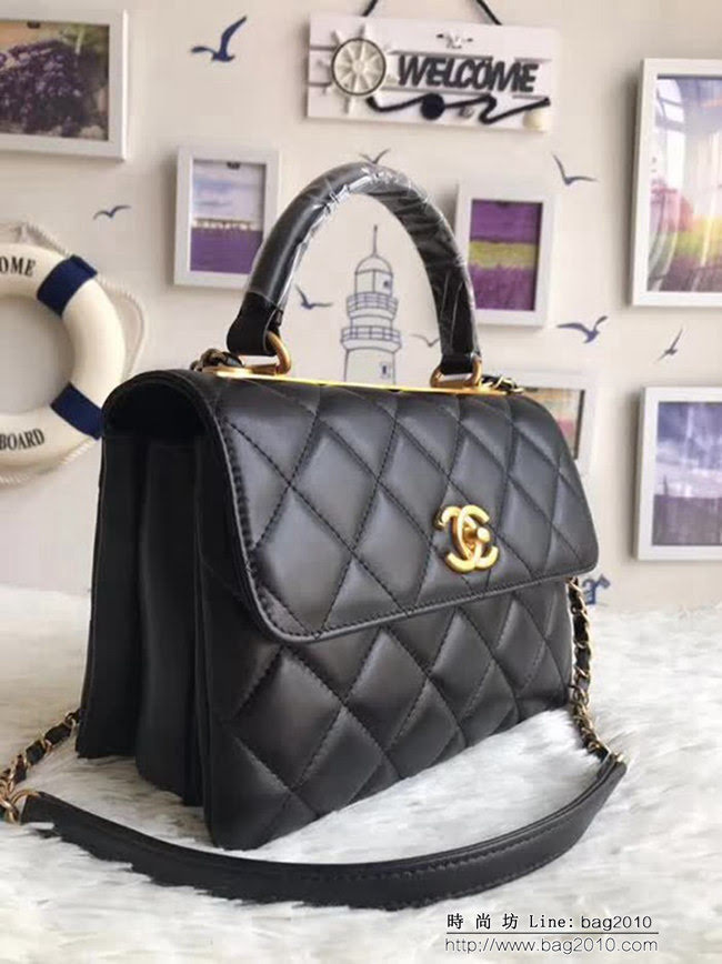 香奈兒CHANEL 92236 2018秋冬小羊皮手提肩背斜背鏈條包 DSC1065